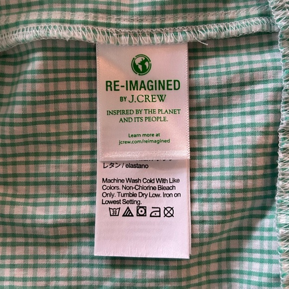 NWT J. Crew | Women’s mint green/white plaid crewneck puff sleeve dress, size S - Picture 12 of 14